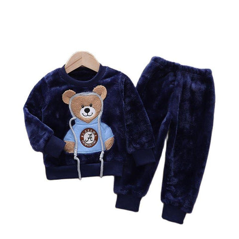 2020 New winter Baby Boy Girl Thicken Pajamas Set Flannel Fleece-TB01072-Veeddydropshipping