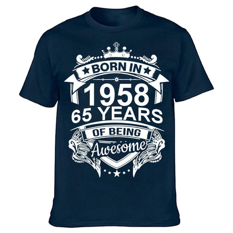 Born In 1958 65 Years Old T Shirt Graphic Cotton-MF00069-Veeddydropshipping