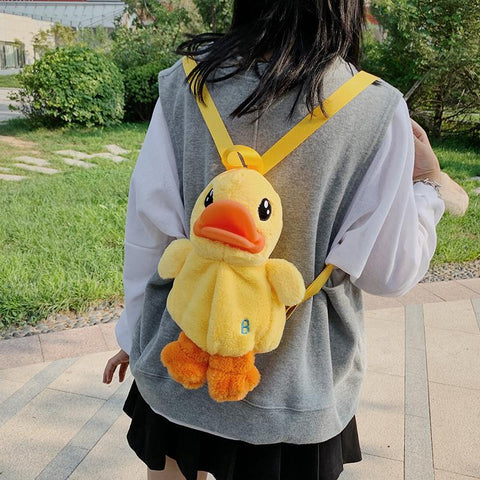 Anime Cartoon Figure Plush Toy Girl Boy Backpack Little Yellow Duck-TB00013-Veeddydropshipping