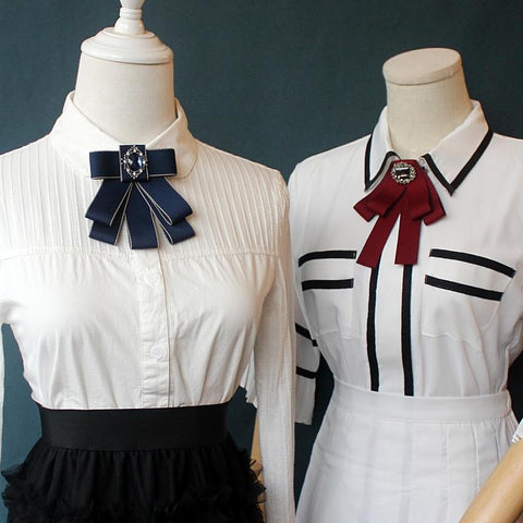 Bow Tie Brooches for Women-WF01255-Veeddydropshipping