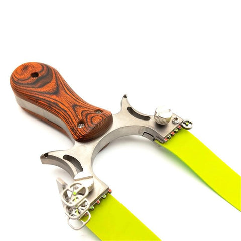 Quality Stainless Steel Catapult with Flat Rubber Band Outdoor Shooting-OS01443-Veeddydropshipping