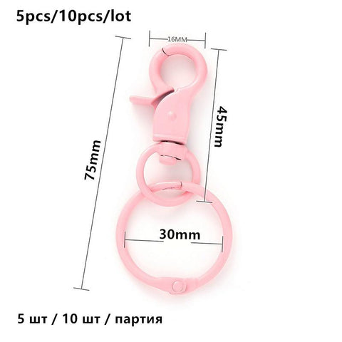 Colorful Dog Buckle  Round Key Ring DIY Jewelry Making Key Ring -JW01651-Veeddydropshipping