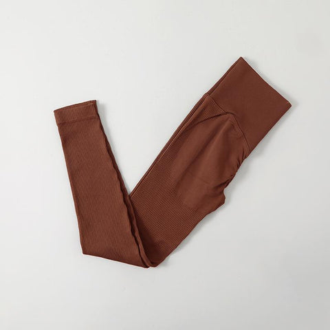 Ribbed Leggings Women Seamless High Waist Sexy Push Up Butt Yoga Pants -OS00873-Veeddydropshipping