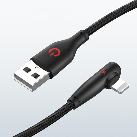3A 90 Degree Fast Charging USB Charger Cable For iPhone 14 13 12 11 Pro X XR XS Max-PA00037-Veeddydropshipping