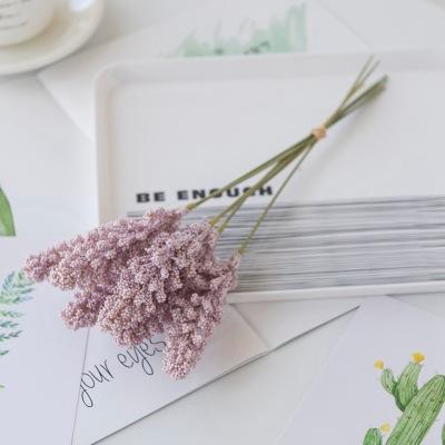 Foam Lavender Bouquet Bride Artificial Flowers Vase-HA00694-Veeddydropshipping