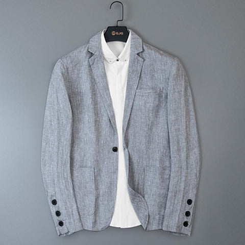 Linen Shirt Men&#39;s Youth Fashion Casual Light Coat-MF01317-Veeddydropshipping