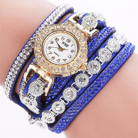 Watch Fashion Leather With Diamond Bracelets for Women Clock-JW00999-Veeddydropshipping
