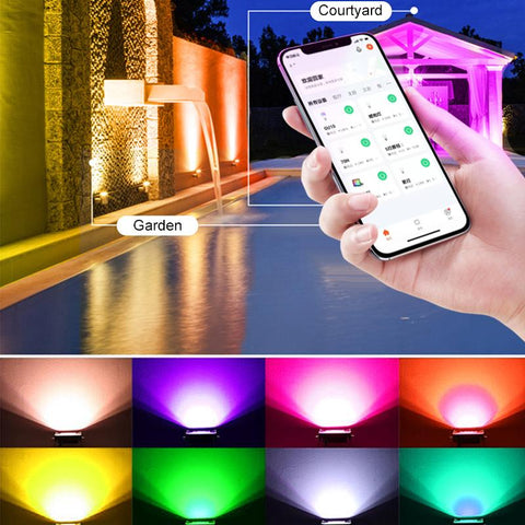 Smart RGB Floodlight For Garden 100W Spotlight Outdoor Lawn Lighting-TI00886-Veeddydropshipping