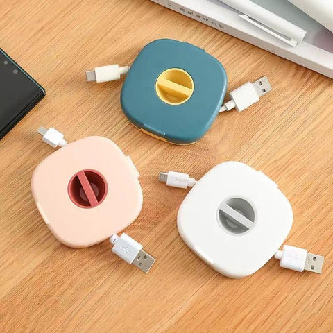 FLOVEME Cable Organizer Rotating Cable Winder Box Plastic Portable Wire Storage Case Phone-PA00924-Veeddydropshipping