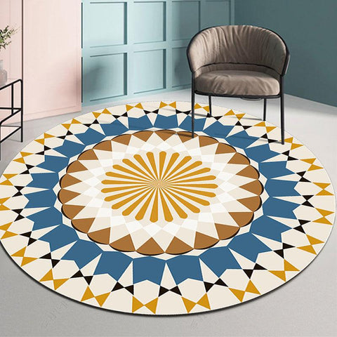 Bohemian Round Carpets for Living Room Decoration-HA00490-Veeddydropshipping