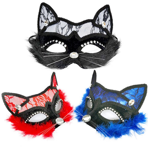 Cosplay Leather Cat Mask Bdsm Fetish-WF01613-Veeddydropshipping