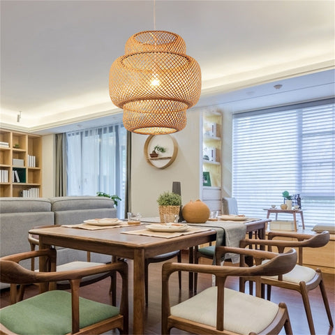 Modern Hand Woven Bamboo Art Chandelier-TI00313-Veeddydropshipping