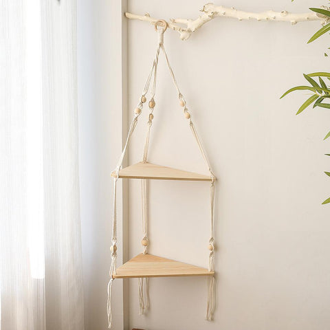 Macrame Wall Hanging Shelf Boho Home Decor-HA00204-Veeddydropshipping