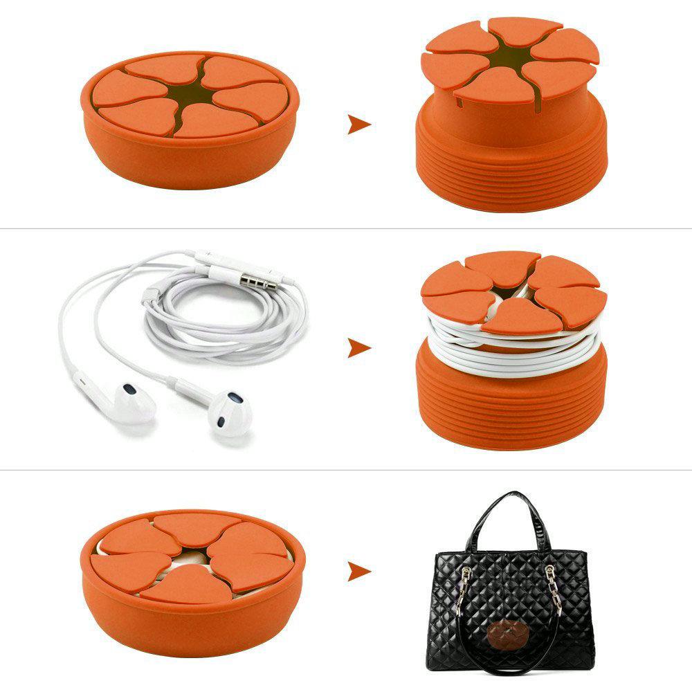 Mini Earphone Holder Bowl Shape Cord Wire Cable Winder Silicone Cable Organizer for Earphones-PA00903-Veeddydropshipping
