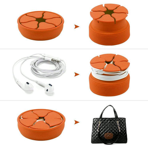 Mini Earphone Holder Bowl Shape Cord Wire Cable Winder Silicone Cable Organizer for Earphones-PA00903-Veeddydropshipping