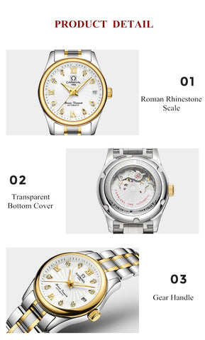 Luxury Mechanical Watch Ladies Fashion Waterproof -JW00907-Veeddydropshipping