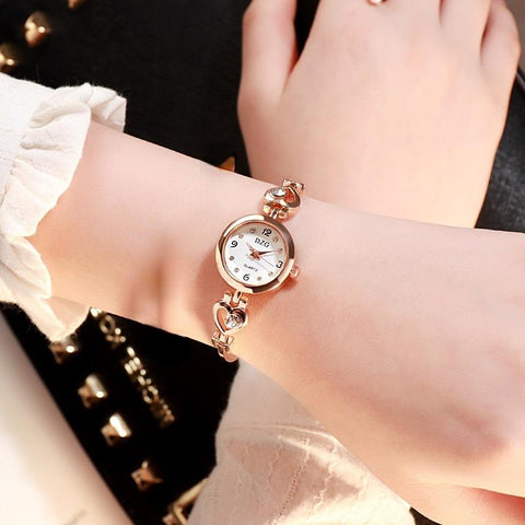 Fashion Women Heart Bracelet Watch Rose Gold Quartz Watch -JW01110-Veeddydropshipping