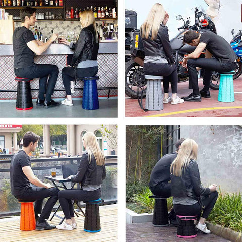Camping Garden Fishing Hiking Barbecue, Adjustable Plastic Stool-OS01253-Veeddydropshipping