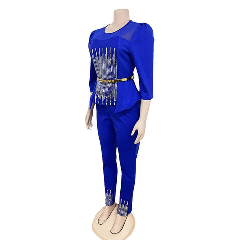 Plus Size Women Chiffon Clothing Two Piece Set-WF01719-Veeddydropshipping