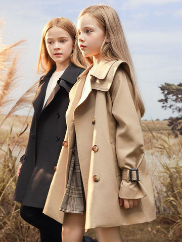 Children Girls Windbreaker Windproof Trench Coat-Veeddydropshipping