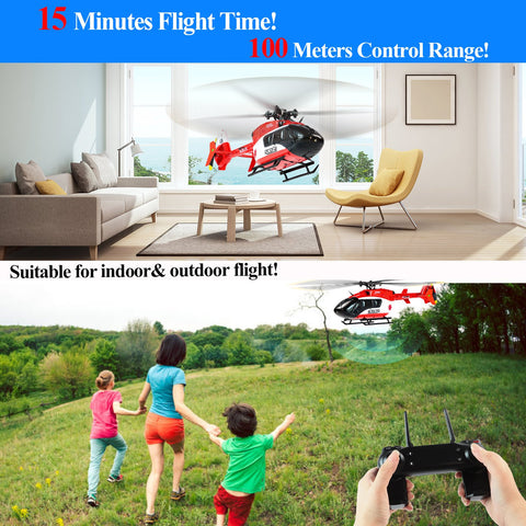 EC-135 Scaled 100 Size 4 Channels Gyro Stabilized RC Helicopter for Adults-TB01417-Veeddydropshipping