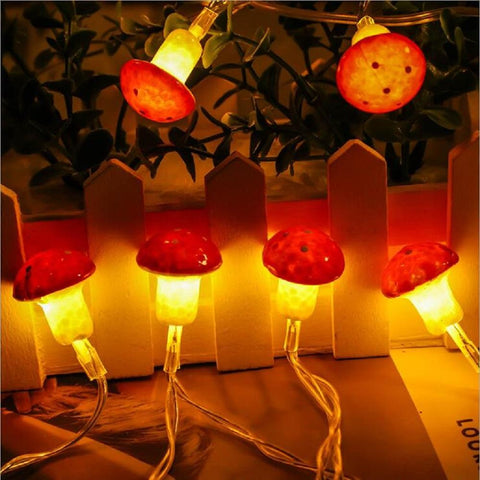 Mushroom String Lights USB Battery Powered Warm White Garden Garland-TI00922-Veeddydropshipping