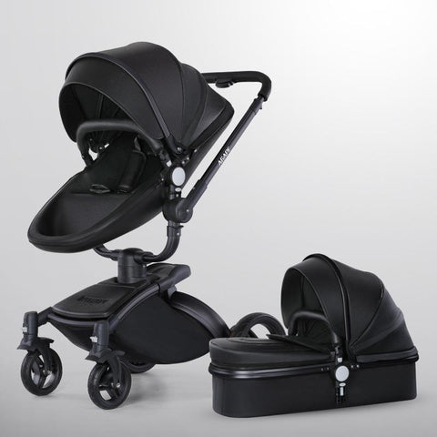 Baby Stroller 3 In 1 Pu leather baby Carriage with Car Seat travel foldable-TB00354-Veeddydropshipping