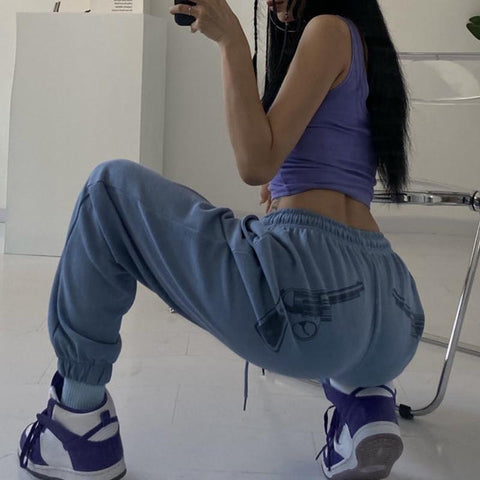 Print Harem Pants Hip Hop Dance Jogger Sweatpants-WF00371-Veeddydropshipping
