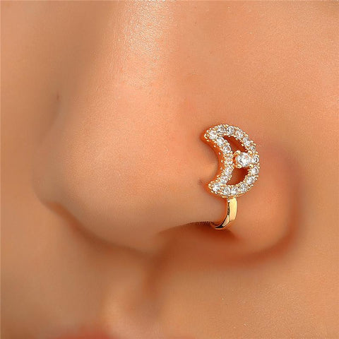 Crystal Nose Piercing Body Jewelry Floral Nose Hoop Nostril Nose Ring-JW01377-Veeddydropshipping