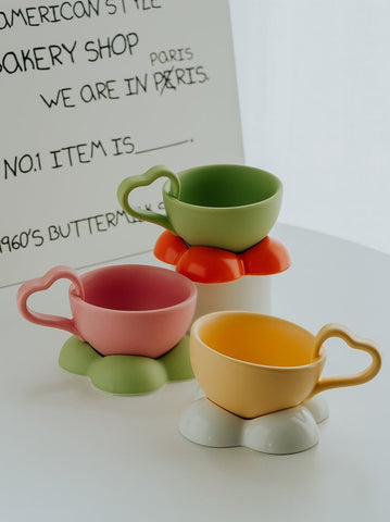Heart Handle Ceramic Personalized Coffee Cup-HA01268-Veeddydropshipping