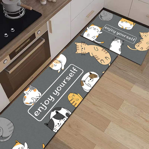 Kitchen Floor Mat Washable Non-Slip Bedroom Carpet-HA00474-Veeddydropshipping