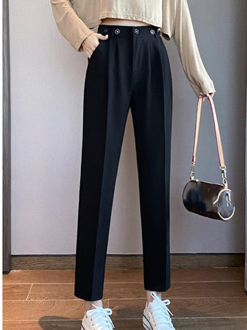 Casual Suit Pants High Waist Loose Haren-WF00040-Veeddydropshipping