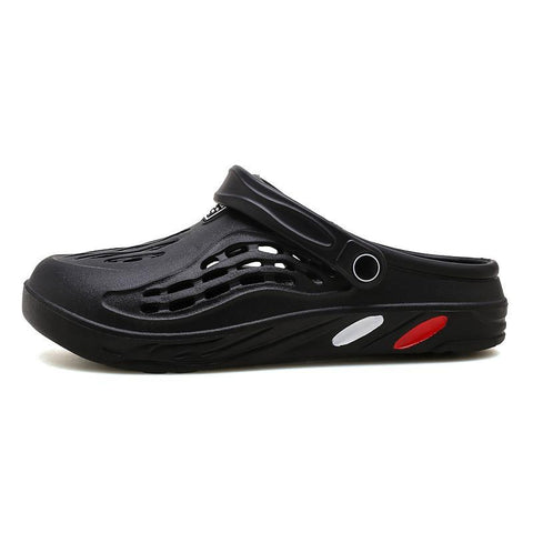 Man Hoof Thongs Stamp Garden Beach Black Big Size Slippers-BS01475-Veeddydropshipping