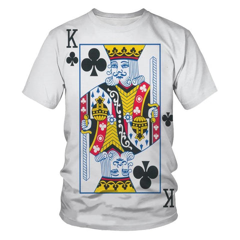 Card Print T Shirt Red Star K Poker-MF00122-Veeddydropshipping