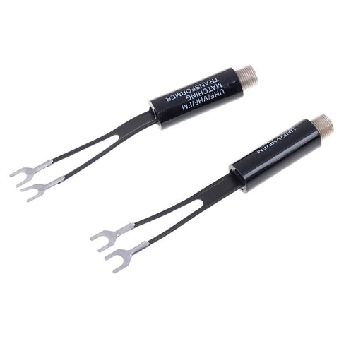 2Pcs UHF/VHF/FM/TV F cable 75-300 Ohm balun antenna matching transformer-CE01023-Veeddydropshipping