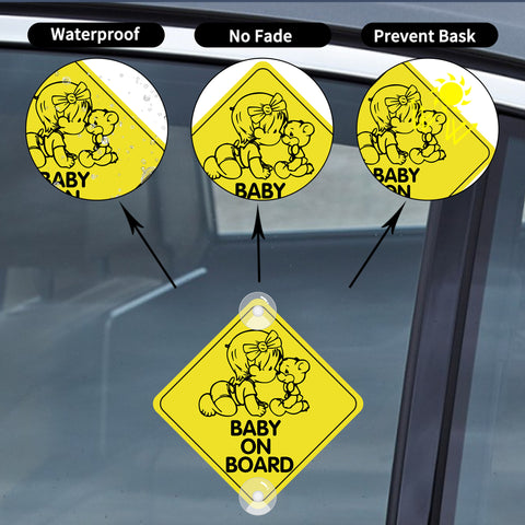 Type Stickers for Car Styling Kids in Car Safety Warning Yellow Decals-AM00826-Veeddydropshipping