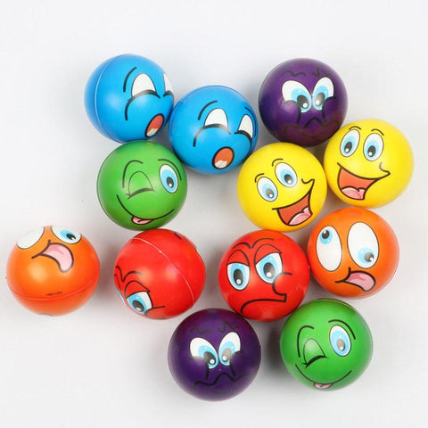 6pcs 6.3cm Stress Balls Grimace Smiley Laugh Face Soft Foam PU-TB01535-Veeddydropshipping