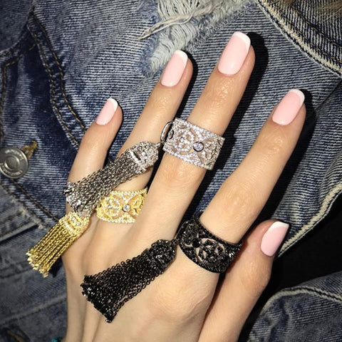 Fashion Famous Crown Adjustable Rings 925 Sterling Silver -JW00438-Veeddydropshipping
