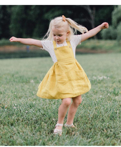Summer Child Little Girls Suspender Skirt Plain Cotton-TB00890-Veeddydropshipping