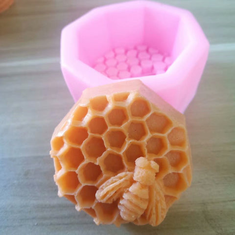 Candle Molds Silicone 3D Bee Honeycomb Shape Moulds-HA00372-Veeddydropshipping