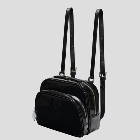 Small Backpack Patent Leather Girls Student Shoulder Bags Cute Solid-BS00068-Veeddydropshipping