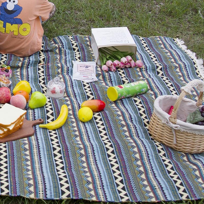Camping Picnic Tapestry with Tassels-HA00573-Veeddydropshipping