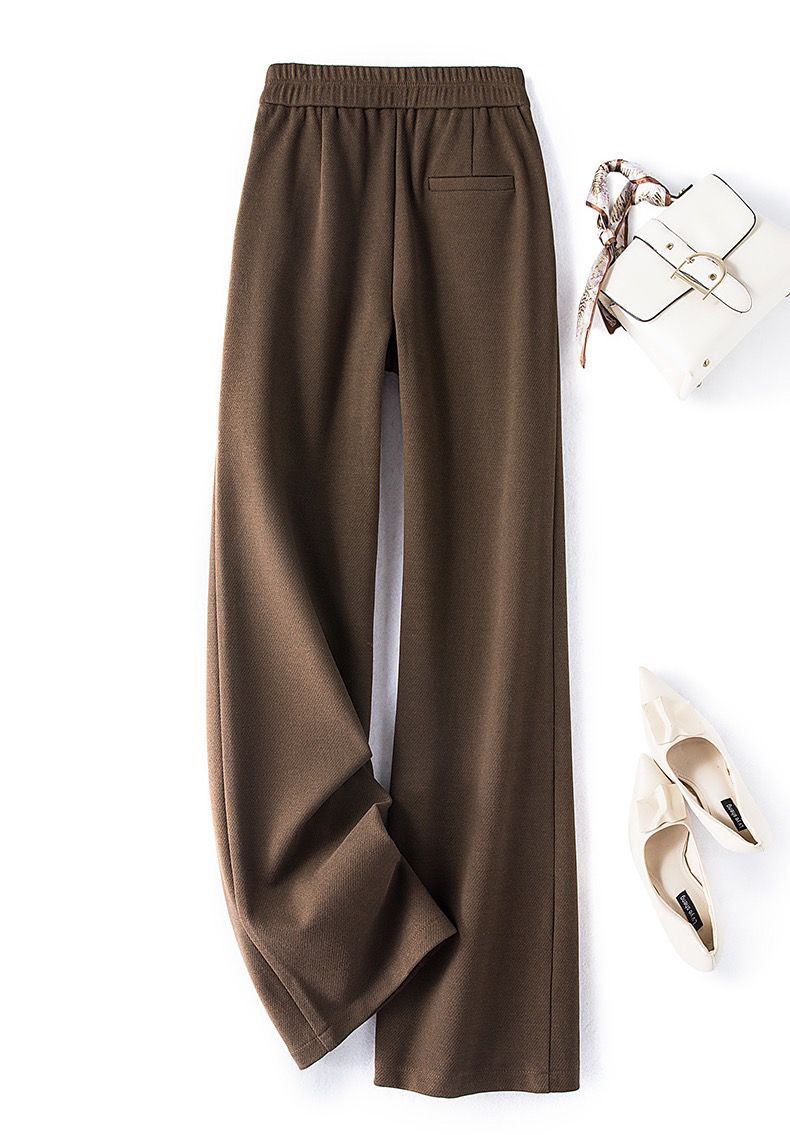 Wide Leg Trousers Women High Waist Loose Straight Tube Suit-WF00469-Veeddydropshipping