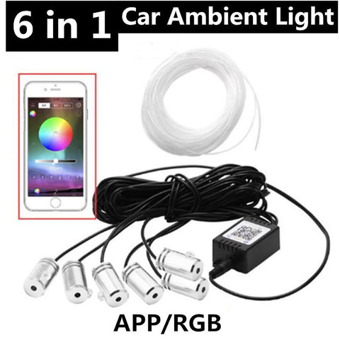 Universal 10 in 1 RGB LED 8M Car Interior Ambient Decor Fiber Optical-AM00035-Veeddydropshipping