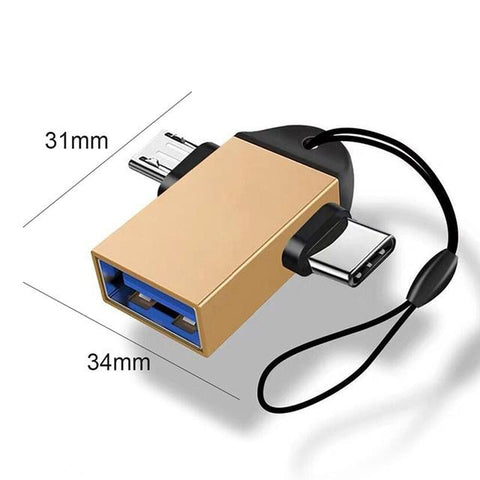 Aluminum Alloy 2 In 1 Android OTG Adapter Mobile Phone Adapter Usb Connector Multi-Function-PA00963-Veeddydropshipping