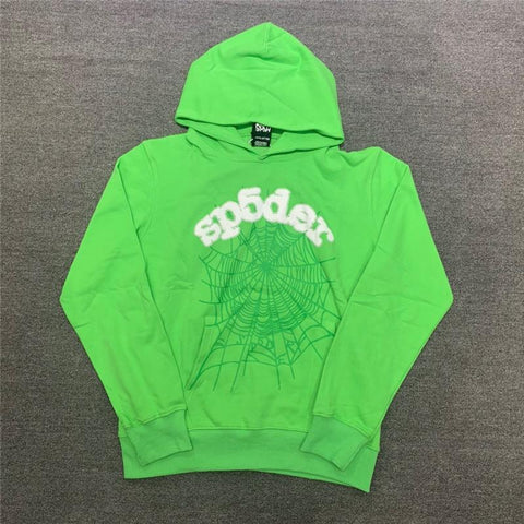  Men Women Foam Printing Spider Web Hooded Young Thug Pullover-Veeddydropshipping