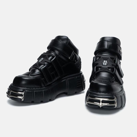 Women 2023 New Dark Punk Leather Shoes Metal Niche Low-BS01031-Veeddydropshipping