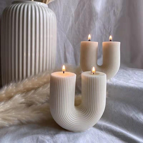 Home decorative U-Shaped geometric scented candles-HA00378-Veeddydropshipping