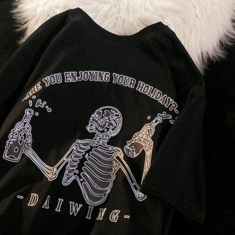 hiphop soda skull man short sleeved t-shirt male-MF00061-Veeddydropshipping