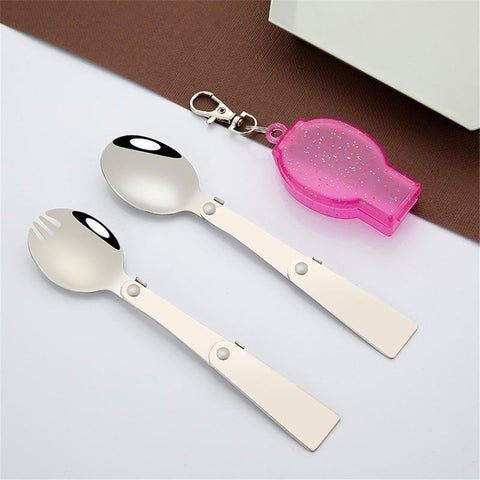 Stainless Pocket Spoon Fork Light Small Foldable Spoon Fork-OS01309-Veeddydropshipping